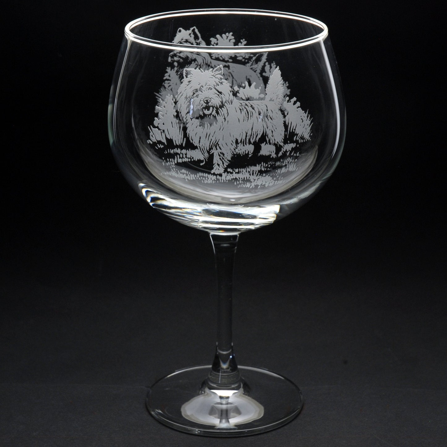 Westie Dog Gin Cocktail Glass - Hand Etched/Engraved Gift