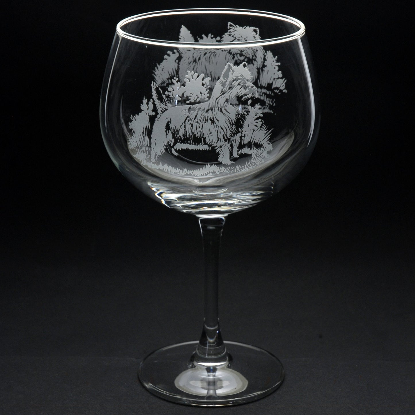 Westie Dog Gin Cocktail Glass - Hand Etched/Engraved Gift