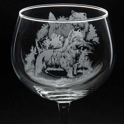 Westie Dog Gin Cocktail Glass - Hand Etched/Engraved Gift