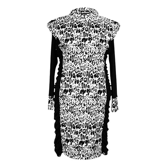 Sierra Black White Leopard Brocade Jacquard Dress Made to Order