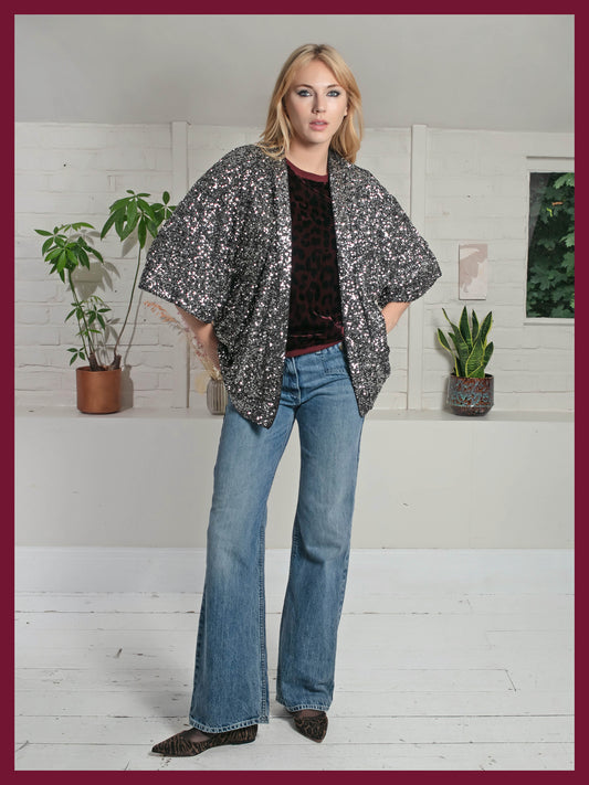 Cassie Kimono In Gunmetal