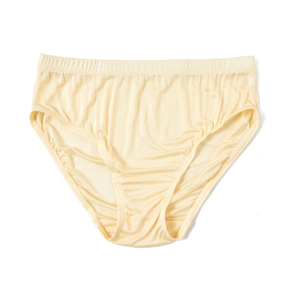 Knitted Silk Mid Rise French Cut Panties | Blonde Pale Ale | Shimmer Collection