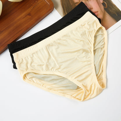 Knitted Silk Mid Rise French Cut Panties | Blonde Pale Ale | Shimmer Collection