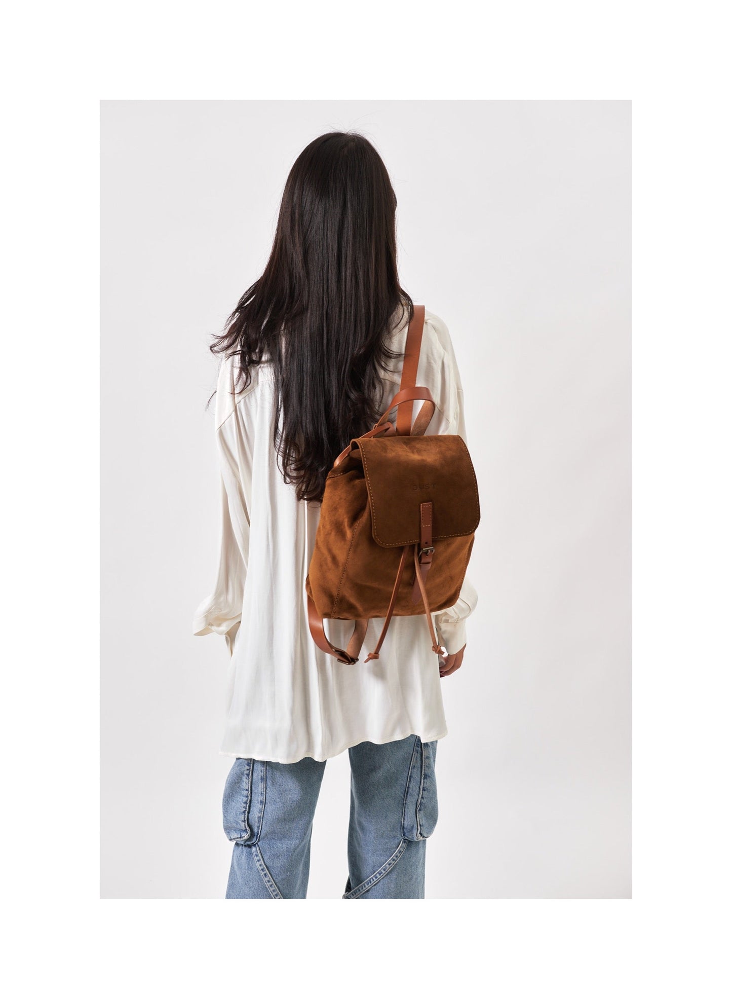 Leather Backpack in Suede Brown Venice Collection