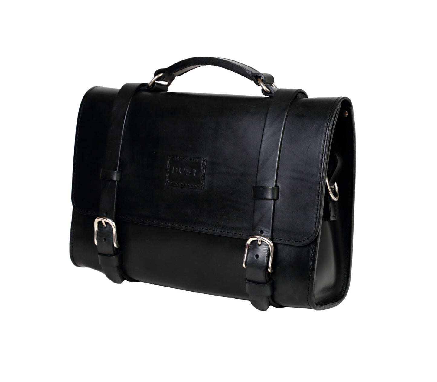 Leather Briefcase in Cuoio Black Mod 119