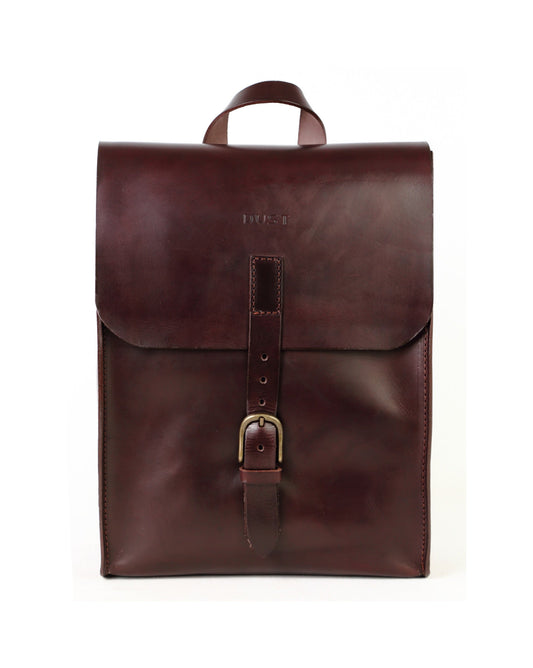 Leather Backpack in Cuoio Dark Brown Mod 120