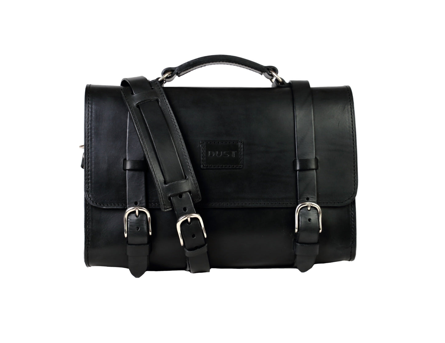 Leather Briefcase in Cuoio Black Mod 119