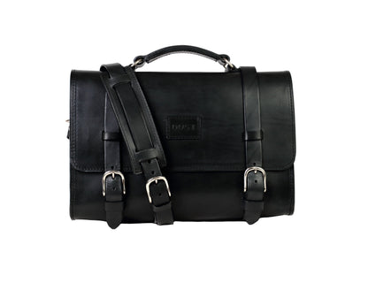 Leather Briefcase in Cuoio Black Mod 119