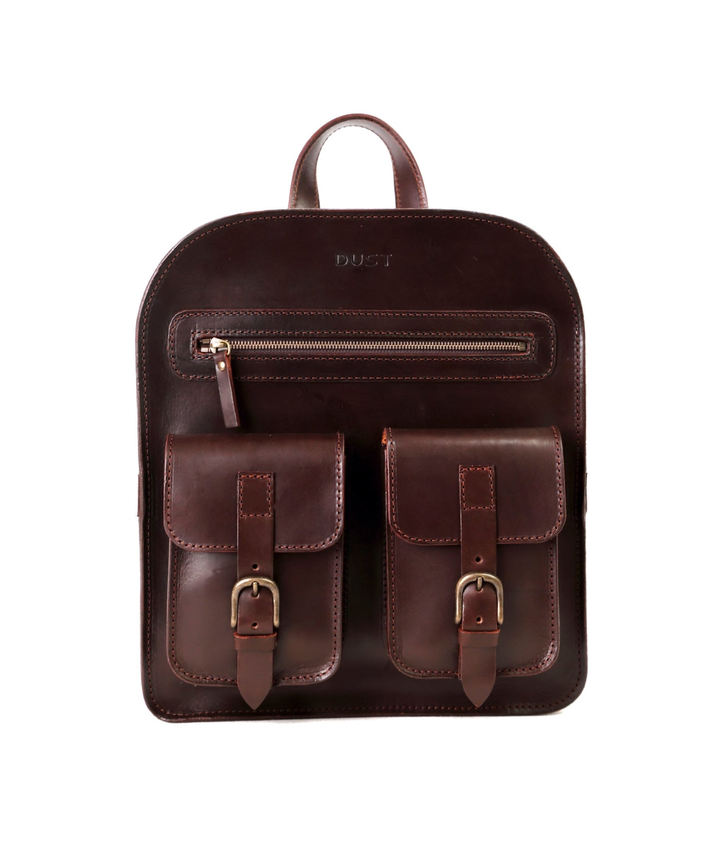 Leather Backpack Cuoio Dark Brown Mod 136