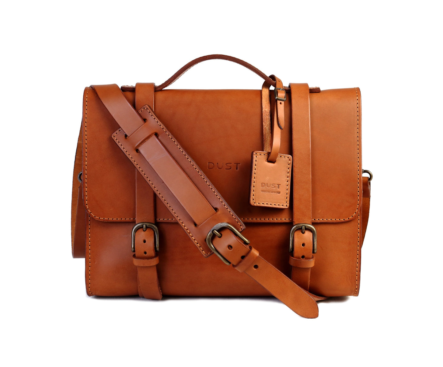 Leather Briefcase in Cuoio Brown Mod 125