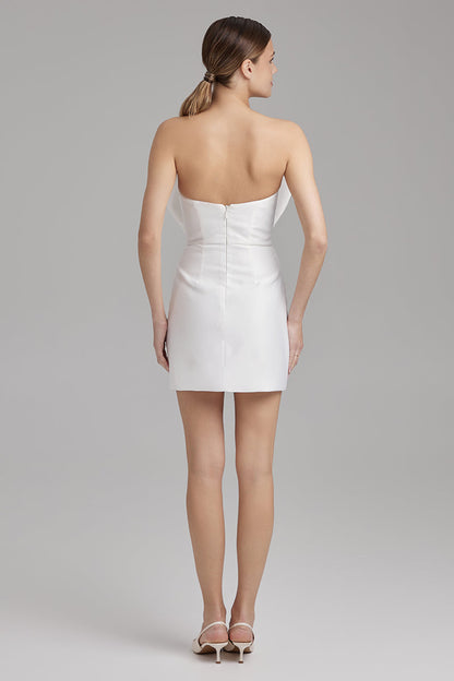 JOY DRESS + HEART | strapless mini in white