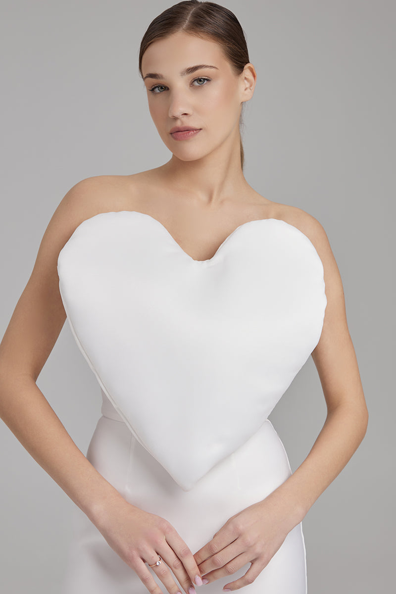 JOY DRESS + HEART | strapless mini in white