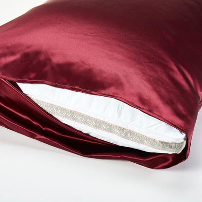 Burgundy Pure Mulberry Silk Pillowcase | Standard, Queen & King | 22 Momme | Float Collection