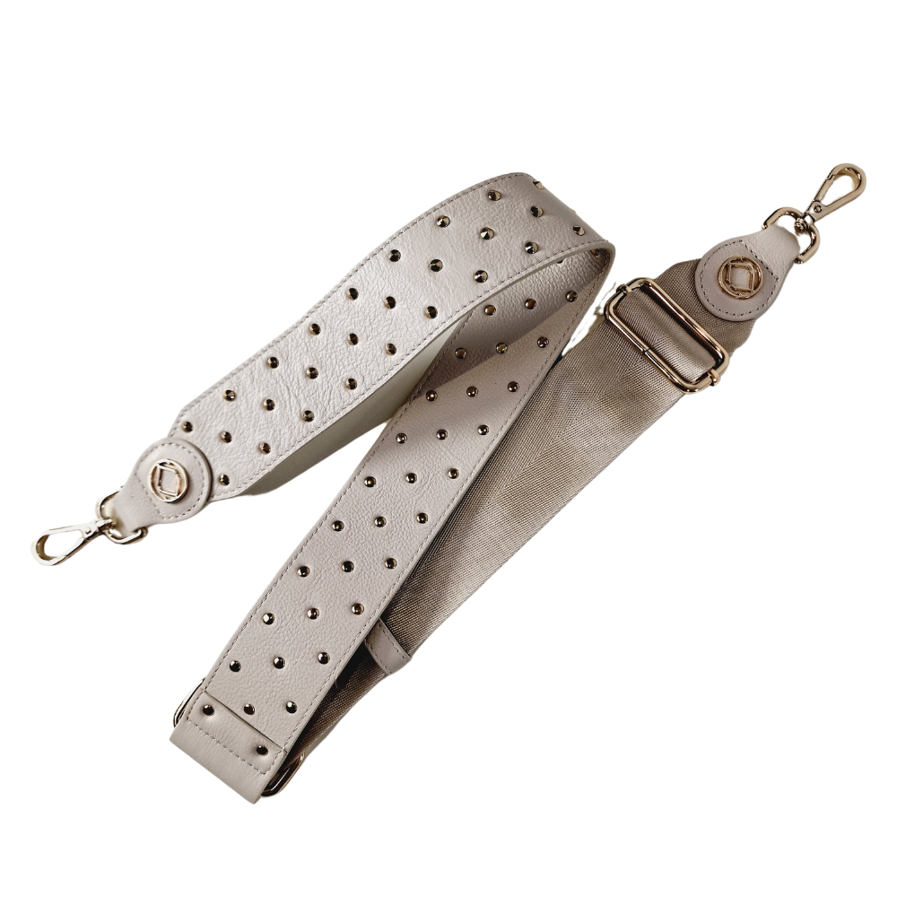 Stevie Studded putty Leather Strap