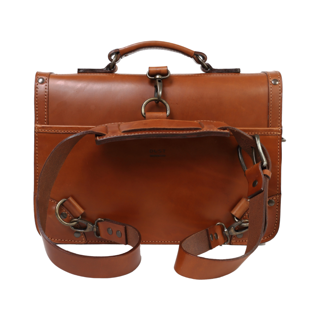 Leather Briefcase in Cuoio Brown