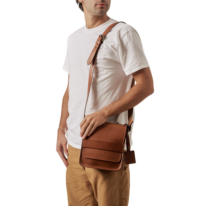 Leather Messenger Brown Mod 114