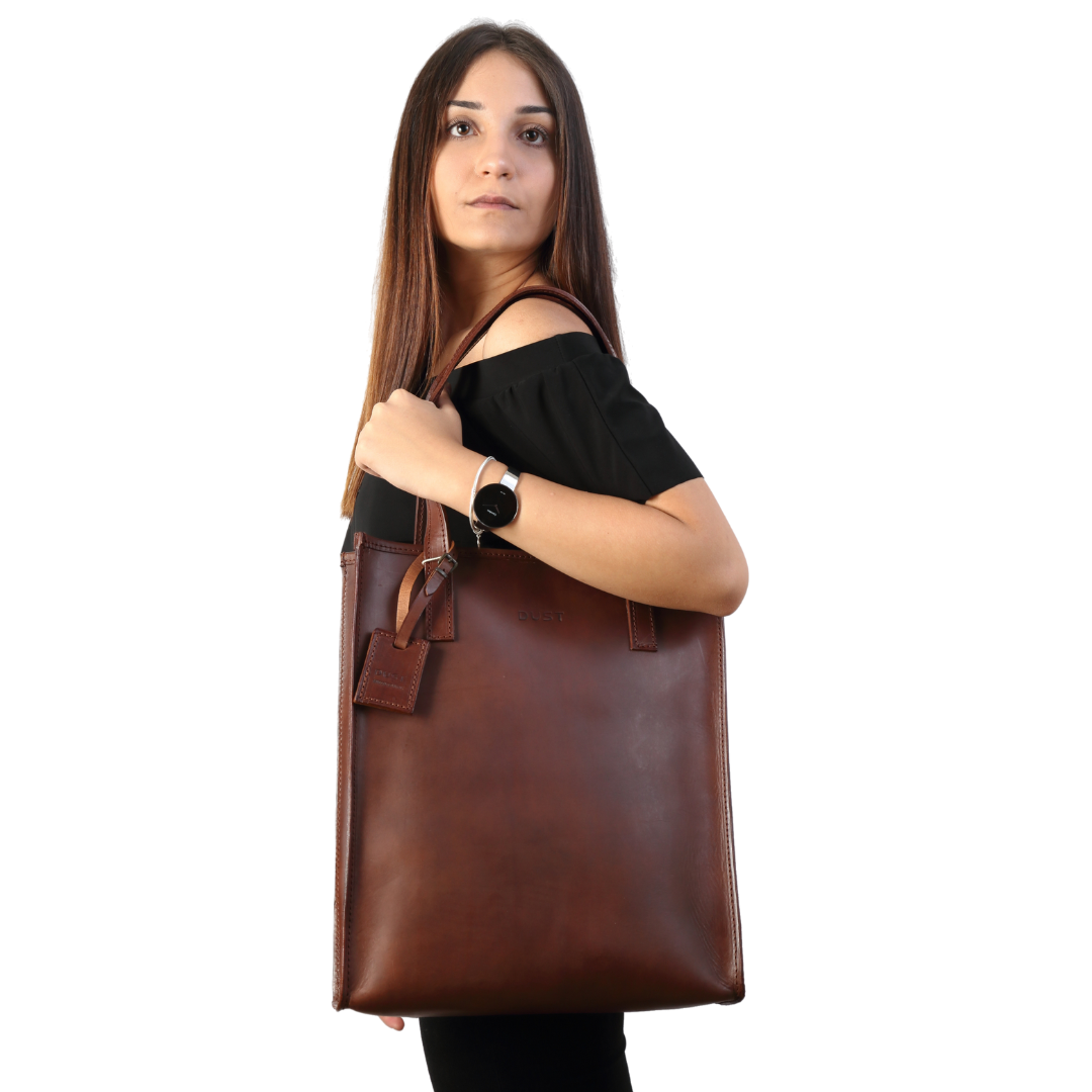 Leather Tote Dark Brown Mod 105