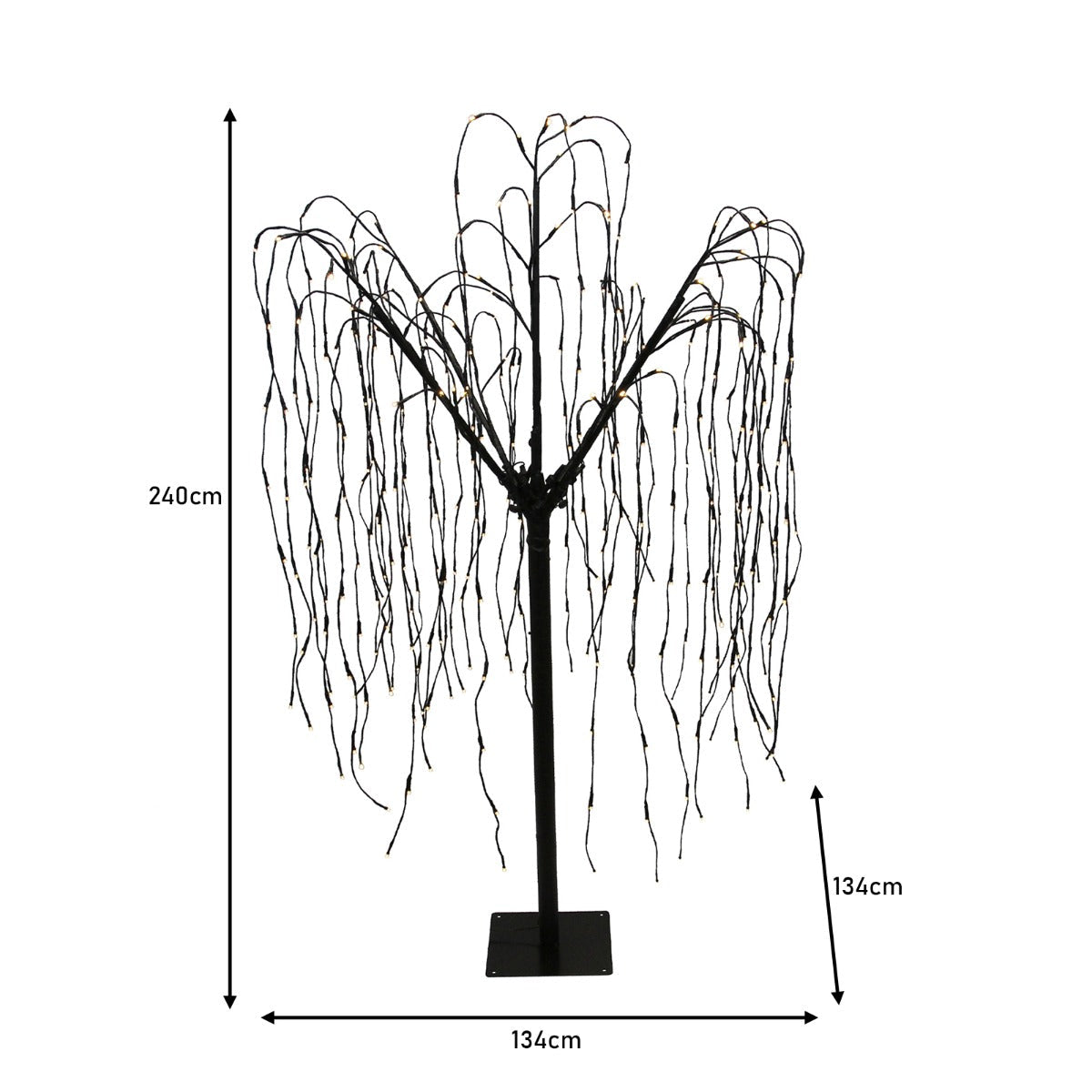 Weeping Willow Tree - White - 240cm - Cool White