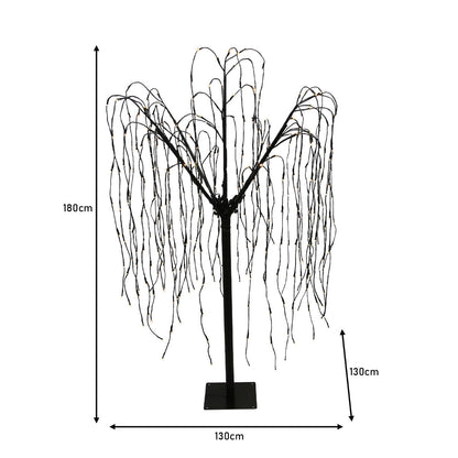 Weeping Willow Tree - 180cm Black 400 Cool White LED