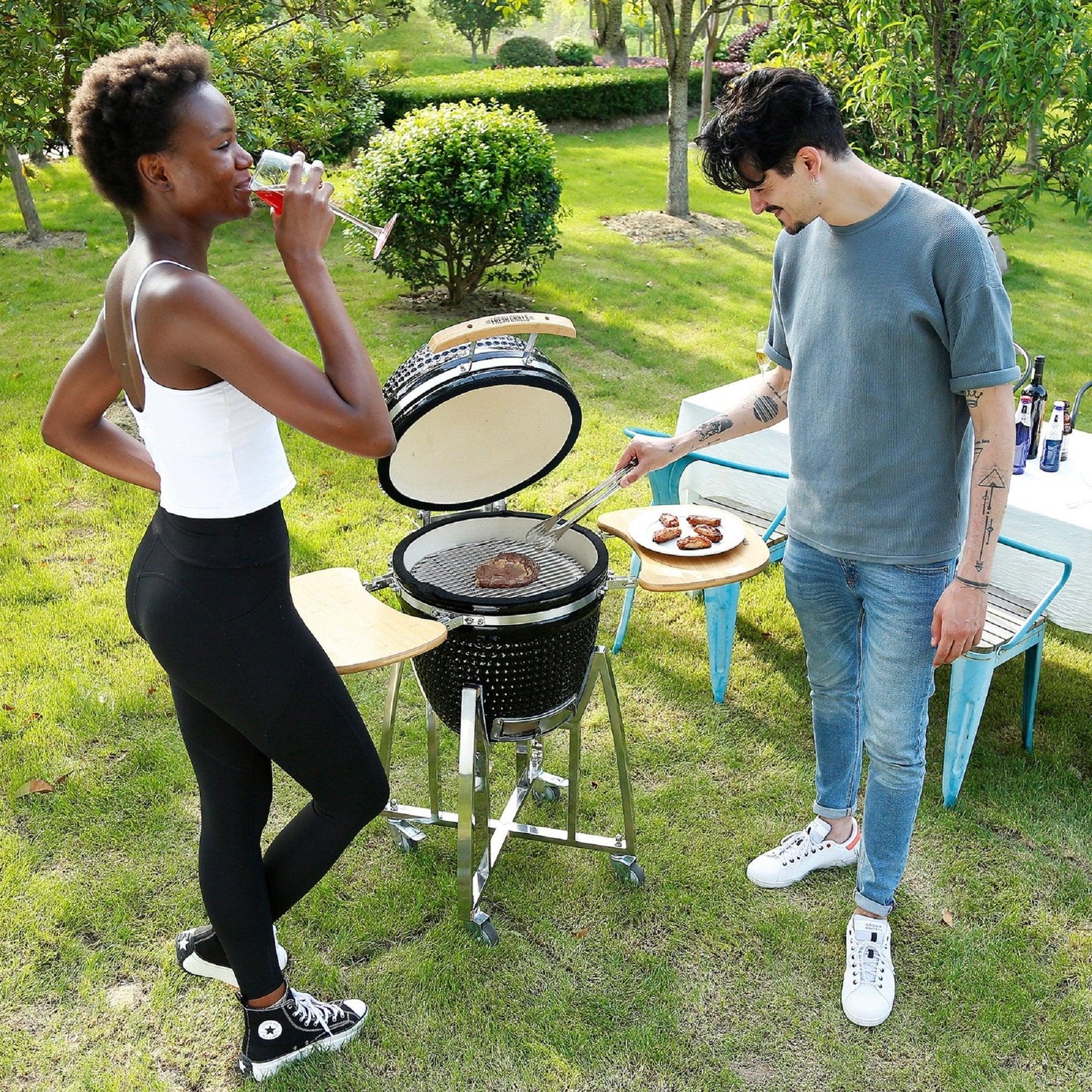 Fresh Grills Kamado Charcoal BBQ Grill 18" - Maxi