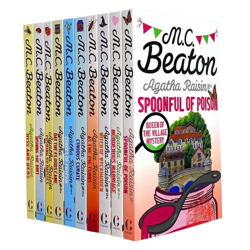 Agatha Raisin Series Collection M C Beaton 10 Books Set Murderous Marriage, Spoonful of Poison