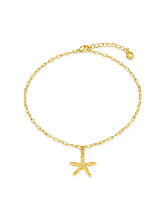 Orelia starfish drop anklet