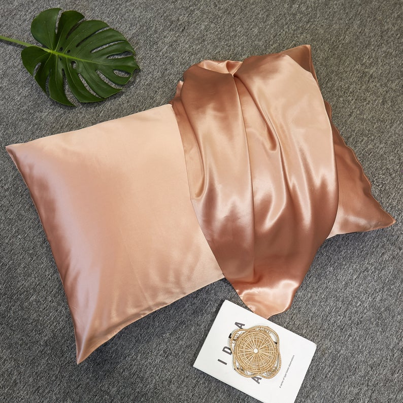 Rose Gold Pure Mulberry Silk Pillowcase | Standard, Queen & King | 22 Momme | Float Collection