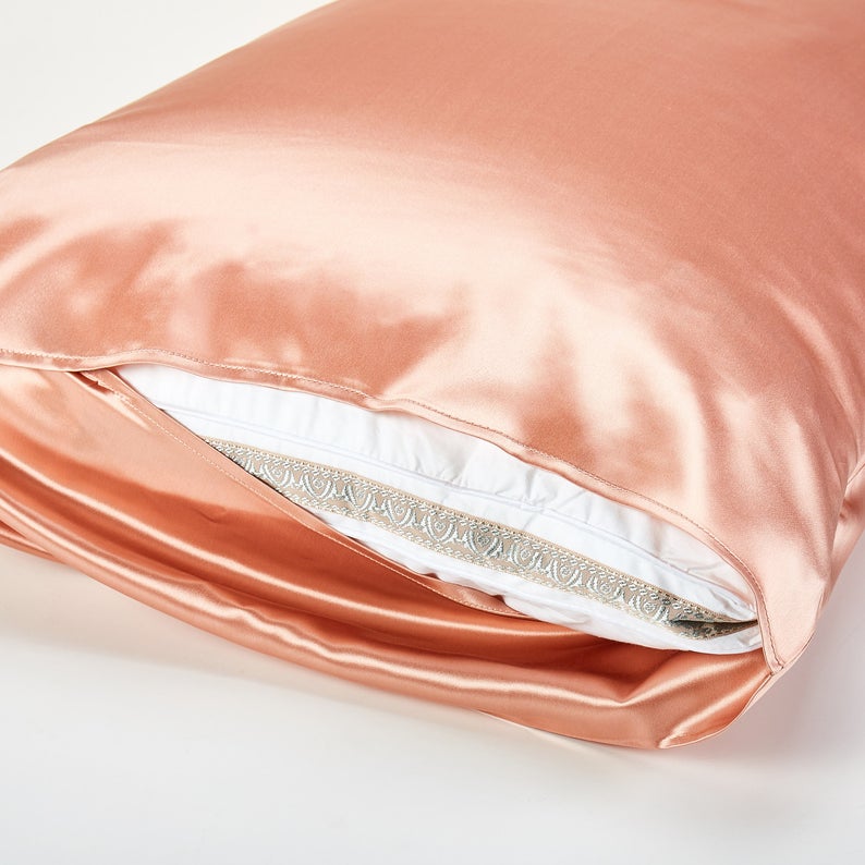 Rose Gold Pure Mulberry Silk Pillowcase | Standard, Queen & King | 22 Momme | Float Collection