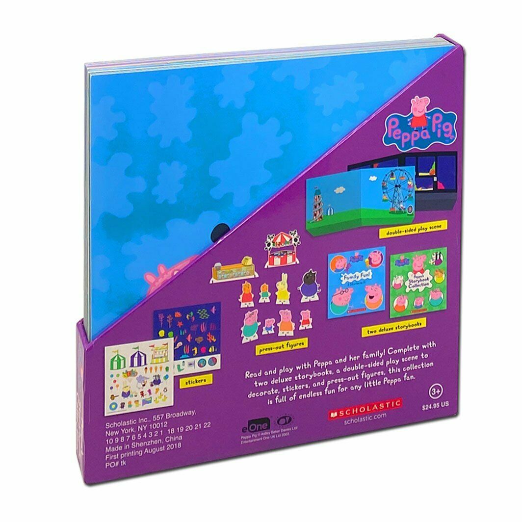 Peppa Pig Storybook Collection Read and Play Set includes 2 Storybooks, Stickers and Play Scenes Inside!