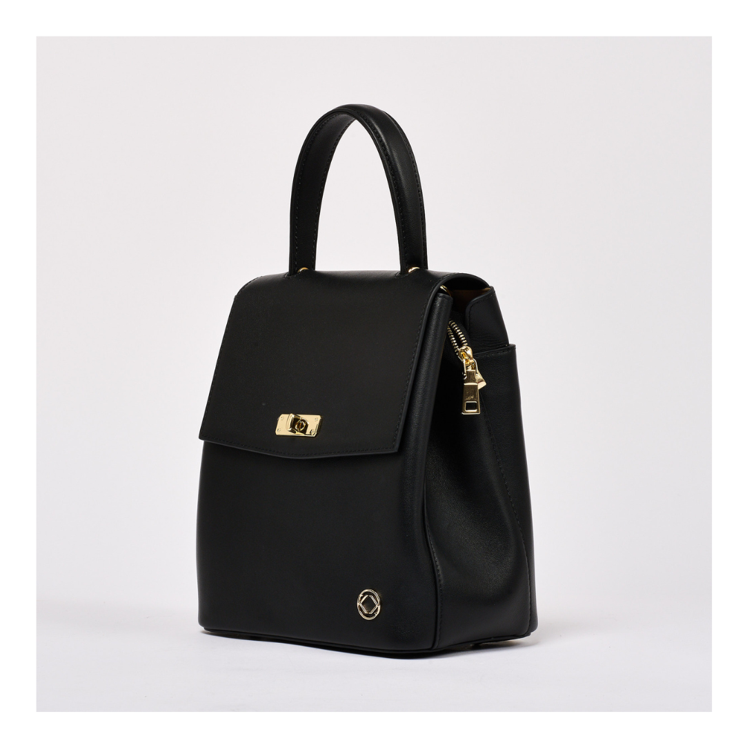 Florence Small Black Leather Backpack - Pre-Order Feb Delivery