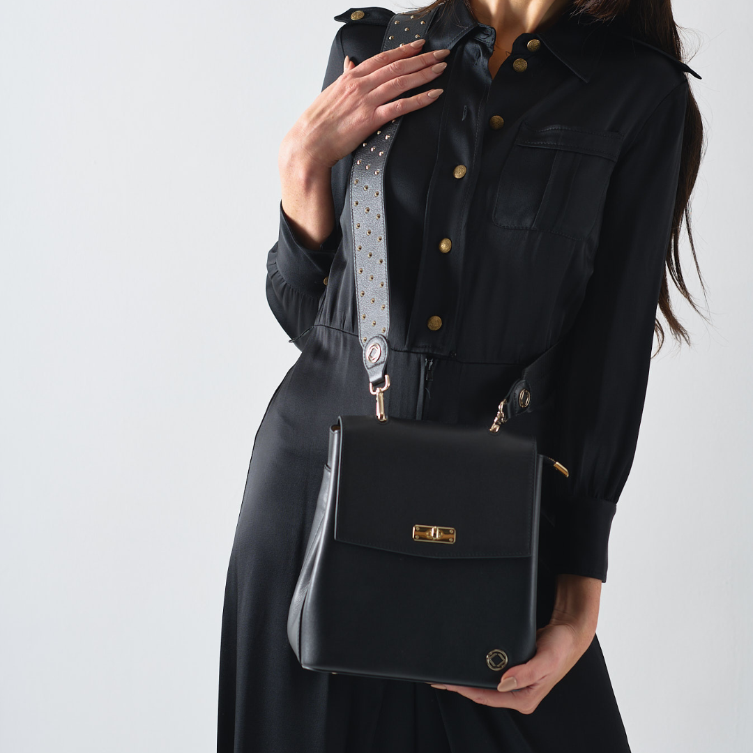 Florence Small Black Leather Backpack - Pre-Order Feb Delivery