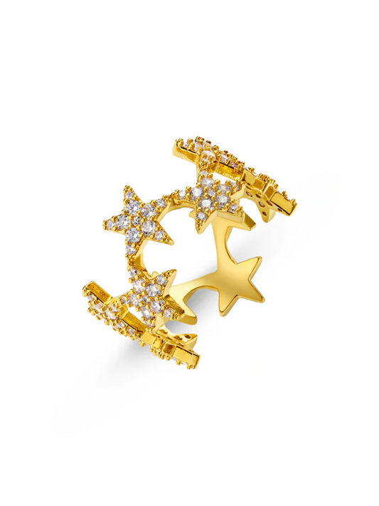 Orelia Statement Pave Star Ring