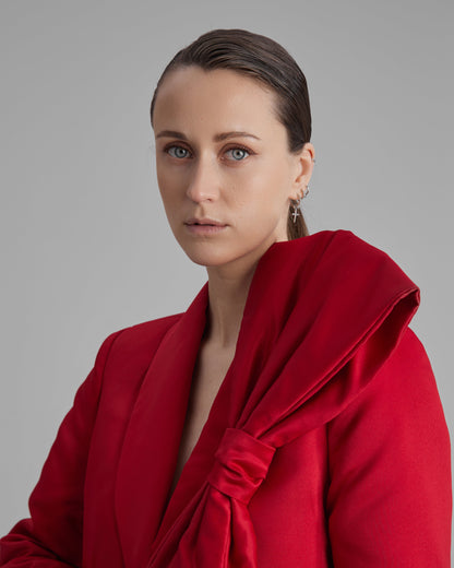 HOPE JACKET + SIDE BOW | oversized blazer in red