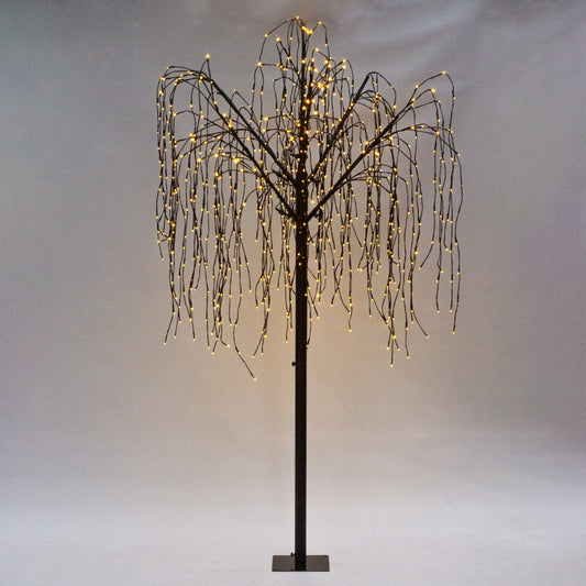 Weeping Willow Tree - Black - 240cm - Warm White