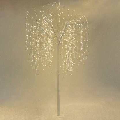 Weeping Willow Tree - White- 240cm - Warm White